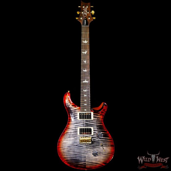 Paul Reed Smith PRS Wood Library 10 Top Custom 24 Flame Maple Neck Brazilian Rosewood Board Charcoal Cherry Burst - Image 3