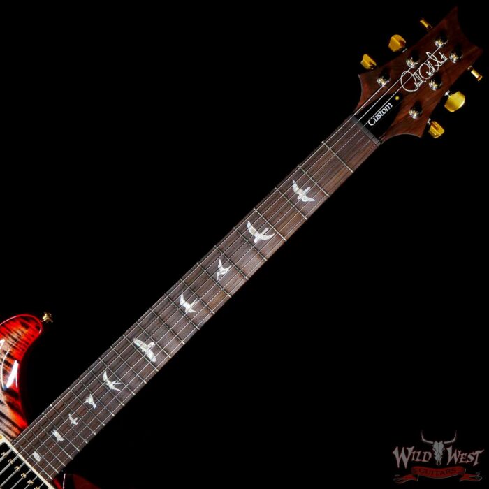 Paul Reed Smith PRS Wood Library 10 Top Custom 24 Flame Maple Neck Brazilian Rosewood Board Charcoal Cherry Burst - Image 4