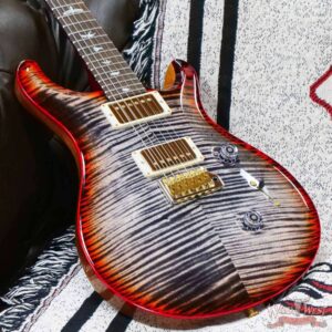 Paul Reed Smith PRS Wood Library 10 Top Custom 24 Flame Maple Neck Brazilian Rosewood Board Charcoal Cherry Burst - Image 8