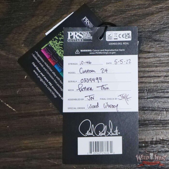 Paul Reed Smith PRS Wood Library 10 Top Custom 24 Flame Maple Neck Brazilian Rosewood Board Charcoal Cherry Burst - Image 12
