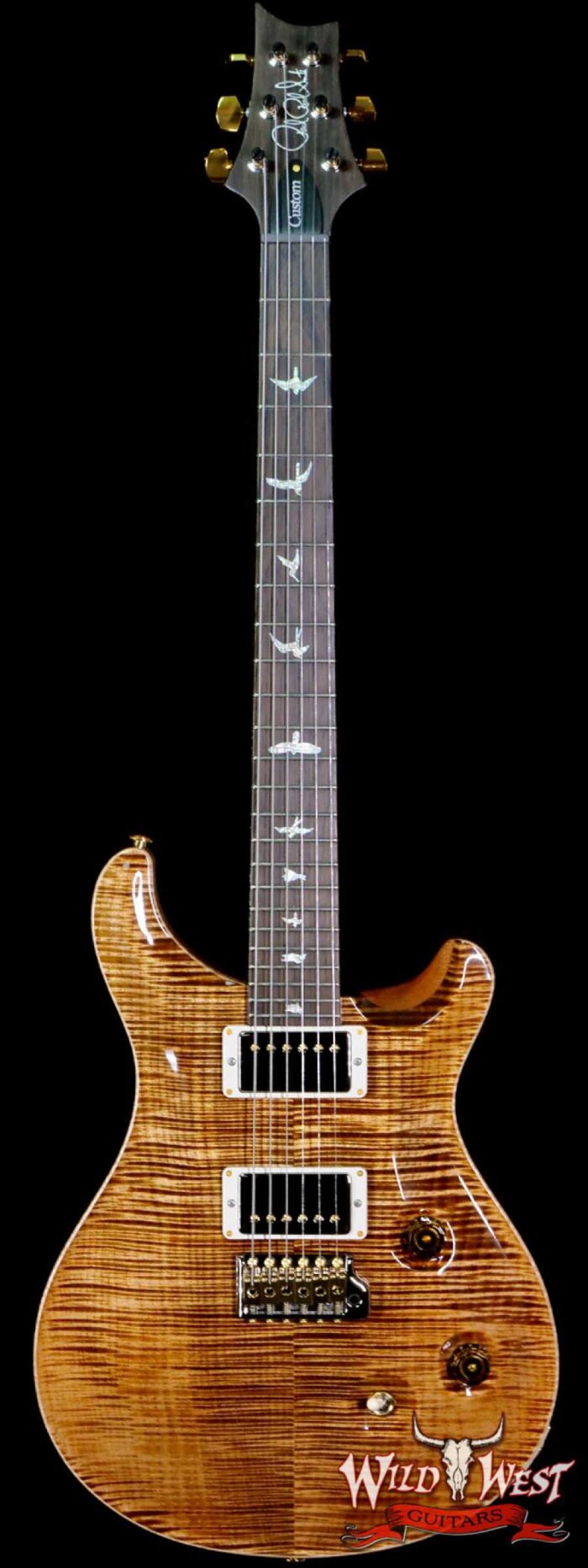 Paul Reed Smith Wood Library 10 Top Custom 24 Pattern Thin Flame Maple Neck Brazilian Rosewood Board Copperhead - Image 1