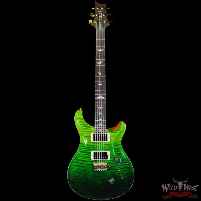Paul Reed Smith PRS Wood Library 10 Top Custom 24 Flame Maple Neck Brazilian Rosewood Board Green Fade - Image 3