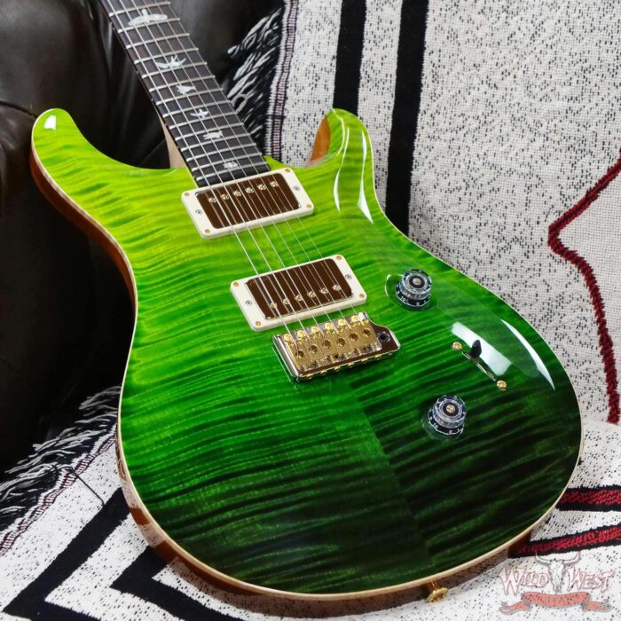 Paul Reed Smith PRS Wood Library 10 Top Custom 24 Flame Maple Neck Brazilian Rosewood Board Green Fade - Image 8