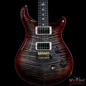 2018 PRS Wood Library 10 Top Custom 24 Flame Top Korina Neck Ebony Charcoal Cherry Burst - Image 3