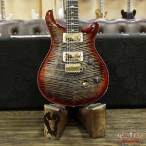 2018 PRS Wood Library 10 Top Custom 24 Flame Top Korina Neck Ebony Charcoal Cherry Burst - Image 10