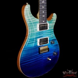 PRS Wood Library 10 Top Custom 24 Flame Maple Top Korina Neck with Ebony Board Blue Fade - Image 5