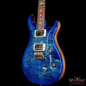 Paul Reed Smith Wood Library 10 Top Custom 24 Pattern Thin Flame Maple Neck Brazilian Rosewood Board River Blue Burst - Image 2