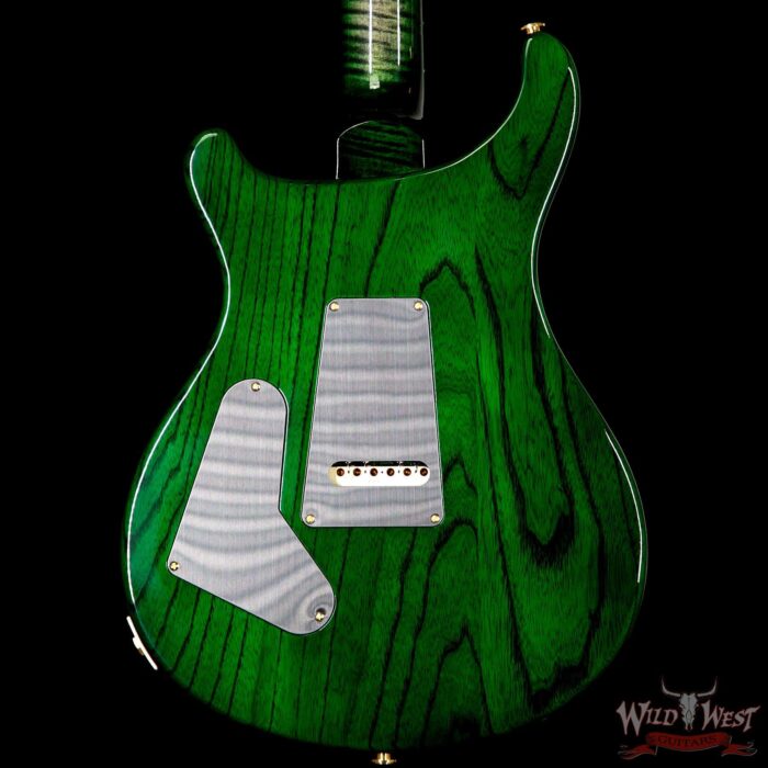 PRS Wood Library Flame 10 Top Custom 24 Semi Hollow Brazilian Rosewood Board Charcoal Green Burst - Image 7