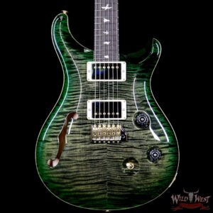PRS Wood Library Flame 10 Top Custom 24 Semi Hollow Brazilian Rosewood Board Charcoal Green Burst - Image 3
