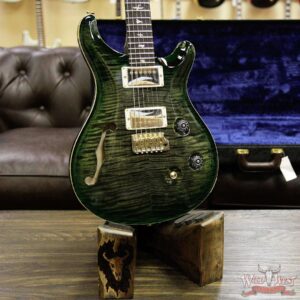 PRS Wood Library Flame 10 Top Custom 24 Semi Hollow Brazilian Rosewood Board Charcoal Green Burst - Image 13