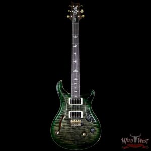 PRS Wood Library Flame 10 Top Custom 24 Semi Hollow Brazilian Rosewood Board Charcoal Green Burst - Image 5