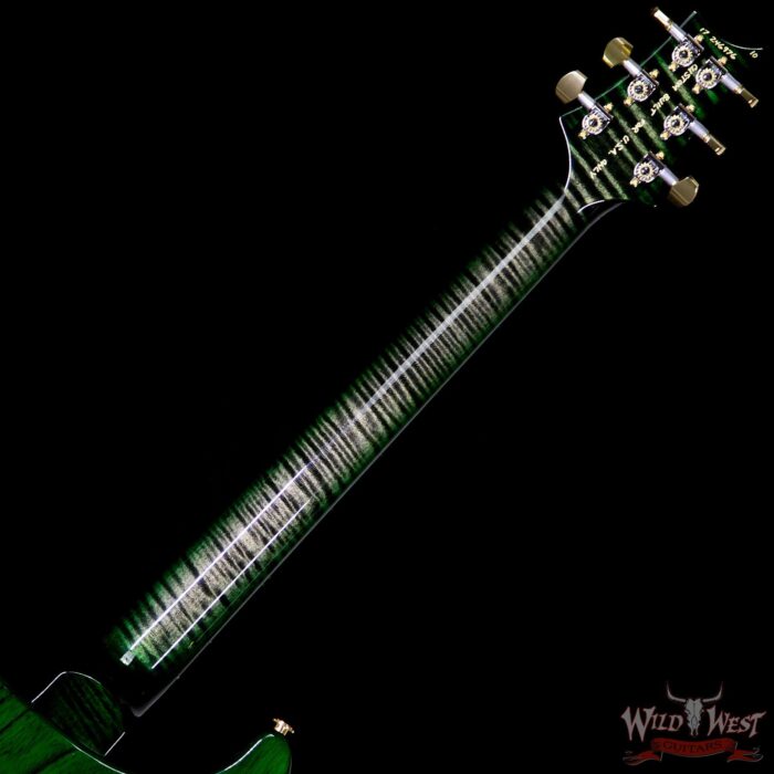 PRS Wood Library Flame 10 Top Custom 24 Semi Hollow Brazilian Rosewood Board Charcoal Green Burst - Image 10