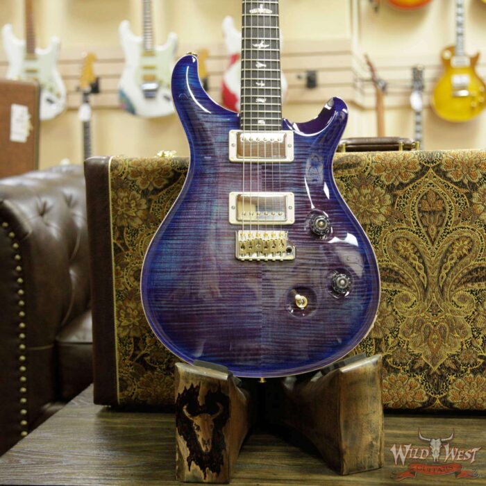 PRS Wood Library 10 Top Custom 24 Flame Maple Top Brazilian Rosewood Board Violet Blue Burst - Image 10