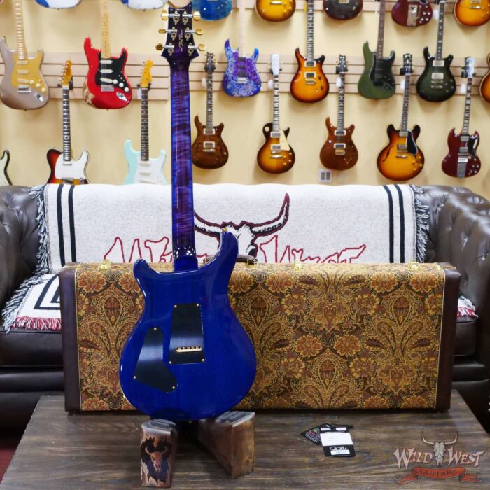 Paul Reed Smith PRS Wood Library 10 Top Custom 24 Flame Maple Neck Brazilian Rosewood Board Violet Blue Burst - Image 9