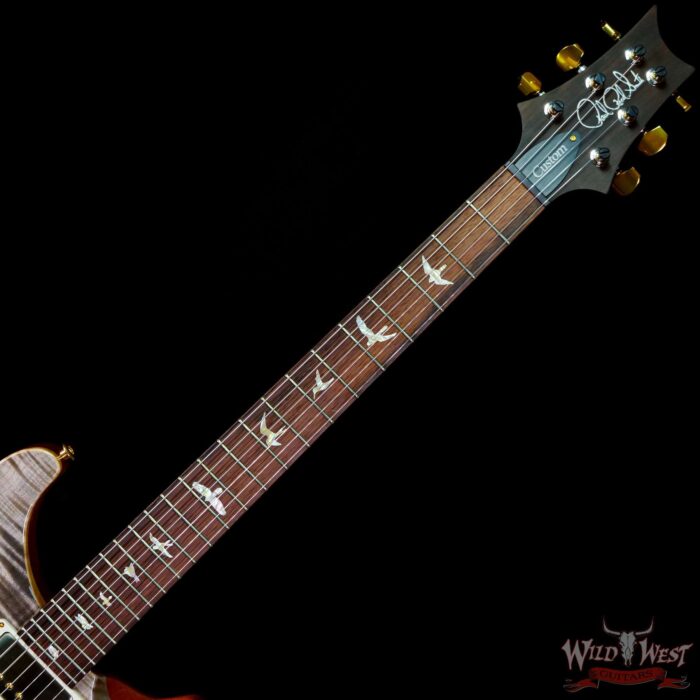 Paul Reed Smith Wood Library 10 Top Custom 24-08 Roasted Flame Maple Neck Brazilian Rosewood Board Grey Black Fade - Image 4