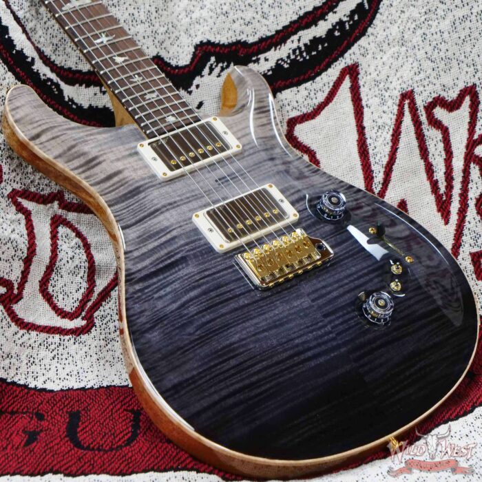 Paul Reed Smith Wood Library 10 Top Custom 24-08 Roasted Flame Maple Neck Brazilian Rosewood Board Grey Black Fade - Image 8