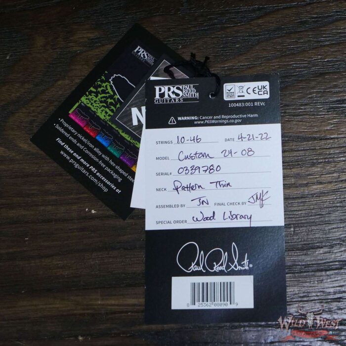 Paul Reed Smith PRS Wood Library 10 Top Custom 24-08 Brazilian Rosewood Board Blue Fade - Image 12