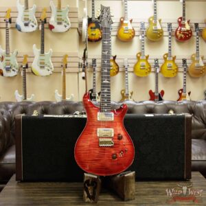 PRS Wood Library 10 Top Custom 24-08 Flame Maple Top Brazilian Rosewood Board Blood Orange - Image 11