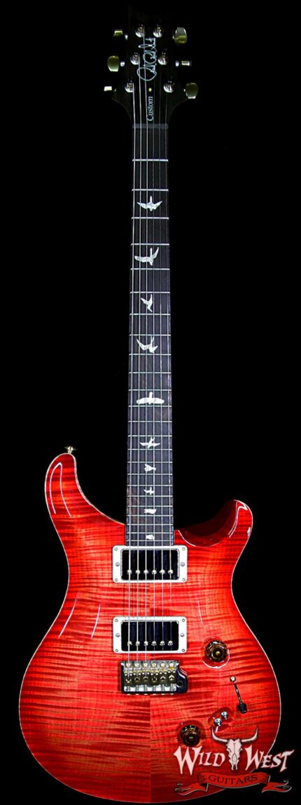 PRS Wood Library 10 Top Custom 24-08 Flame Maple Top Brazilian Rosewood Board Blood Orange