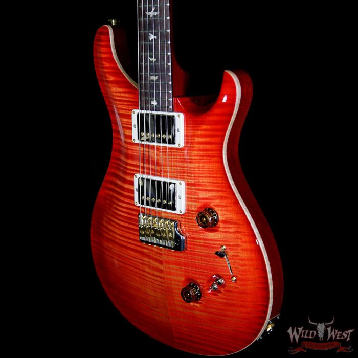 PRS Wood Library 10 Top Custom 24-08 Flame Maple Top Cocobolo Fingerboard Blood Orange - Image 2