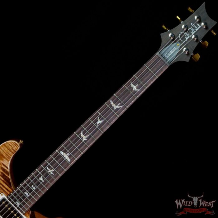 Paul Reed Smith Wood Library 10 Top Custom 24-08 Roasted Flame Maple Neck Brazilian Rosewood Board Copperhead - Image 4