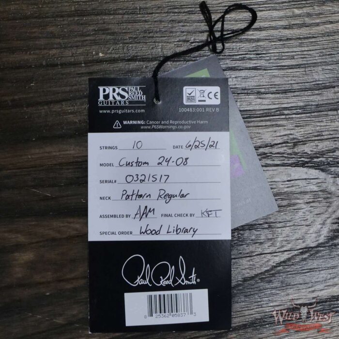 Paul Reed Smith Wood Library 10 Top Custom 24-08 Roasted Flame Maple Neck Brazilian Rosewood Board Copperhead - Image 12