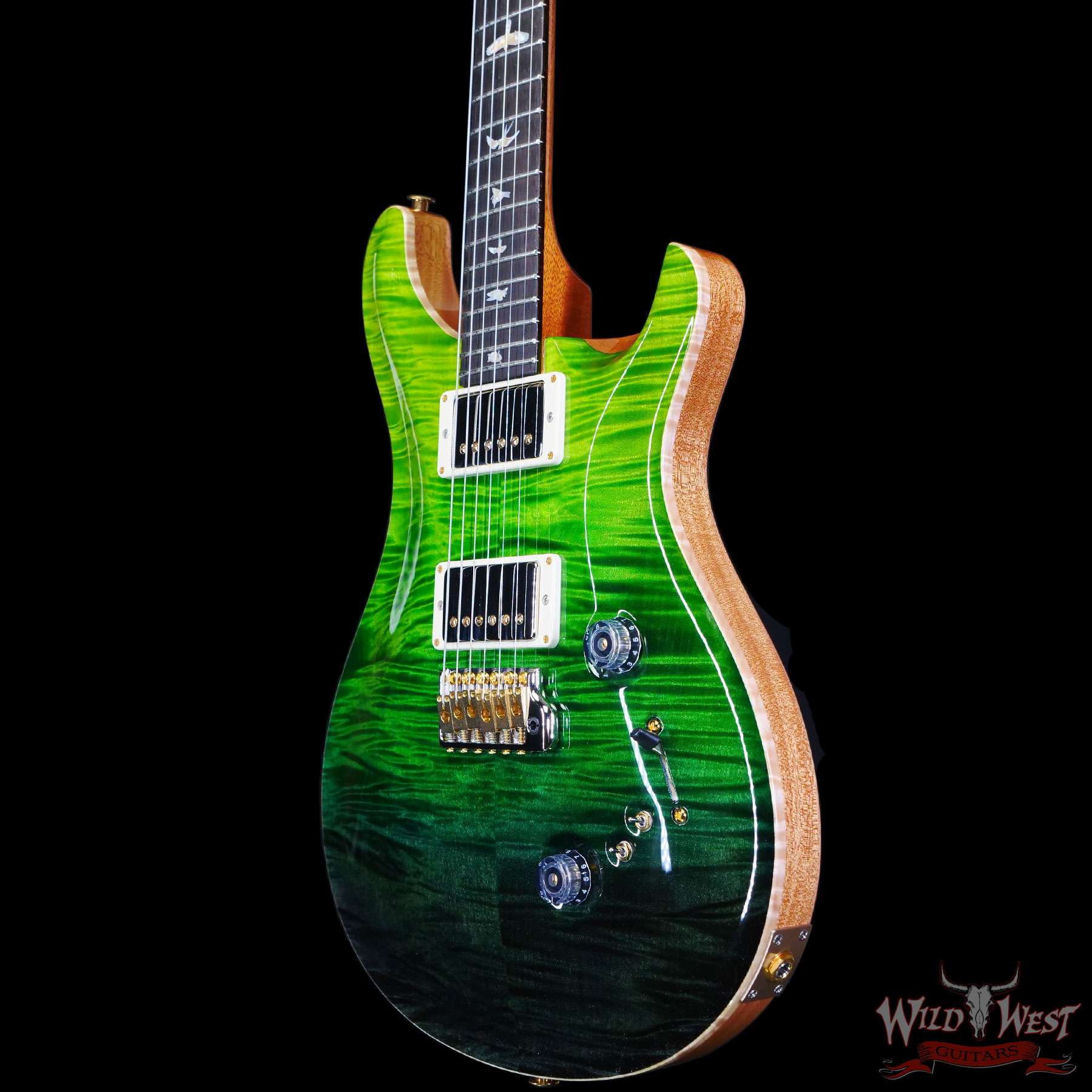 prs-wl-f10-cu2408-greenfade-339782-br__wwg.jpg Paul Reed Smith PRS Wood Library 10 Top Custom 24-08 Brazilian Rosewood Board Green Fade - Image 2