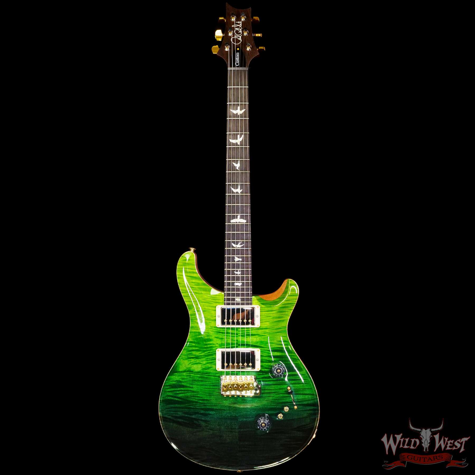 prs-wl-f10-cu2408-greenfade-339782-c1__wwg.jpg Paul Reed Smith PRS Wood Library 10 Top Custom 24-08 Brazilian Rosewood Board Green Fade - Image 3