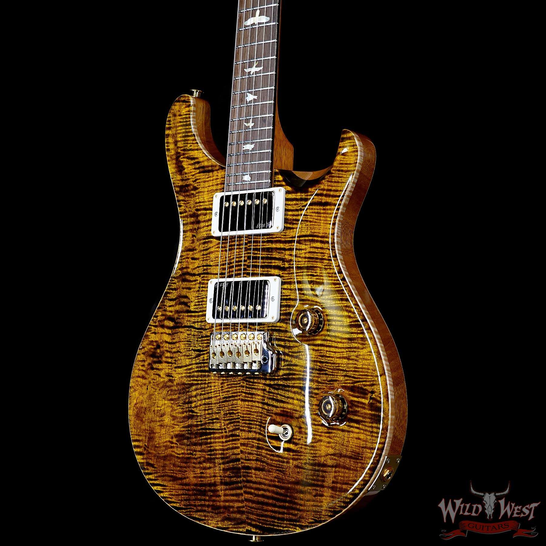 prs-wl-f10-cu24b-372314-br__wwg.jpg Paul Reed Smith PRS Wood Library 10 Top Custom 24 Brazilian Rosewood Fingerboard Yellow Tiger 7.50 LBS (US Only / No International Shipping) - Image 2