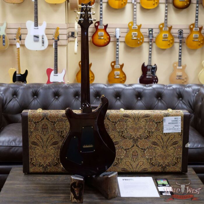 Paul Reed Smith PRS Wood Library 10 Top Custom 24 Flame Maple Top Brazilian Rosewood Board Black Gold Burst - Image 8