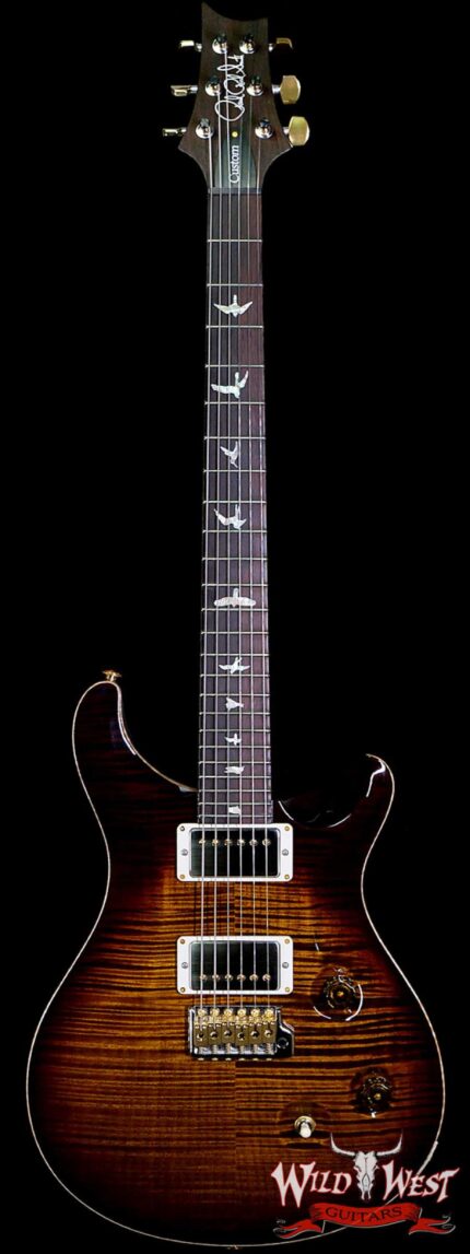 Paul Reed Smith PRS Wood Library 10 Top Custom 24 Flame Maple Top Brazilian Rosewood Board Black Gold Burst