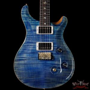 PRS Wood Library 10 Top Custom 24 Fatback Flame Maple Top Brazilian Rosewood Fingerboard Faded Blue Jean - Image 3