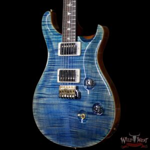PRS Wood Library 10 Top Custom 24 Fatback Flame Maple Top Brazilian Rosewood Fingerboard Faded Blue Jean - Image 2