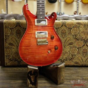 PRS Wood Library 10 Top Custom 24 Fatback Flame Maple Top Brazilian Rosewood Fingerboard Blood Orange - Image 12