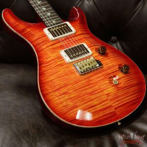 PRS Wood Library 10 Top Custom 24 Fatback Flame Maple Top Brazilian Rosewood Fingerboard Blood Orange - Image 13