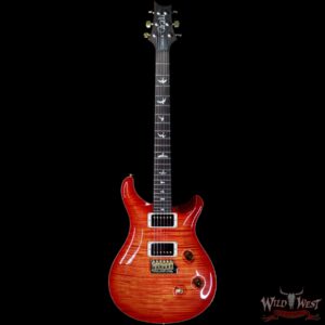 PRS Wood Library 10 Top Custom 24 Fatback Flame Maple Top Brazilian Rosewood Fingerboard Blood Orange - Image 4