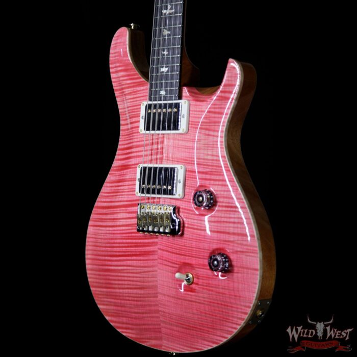 PRS Wood Library 10 Top Custom 24 Fatback Flame Top Brazilian Rosewood Fingerboard Bonnie Pink - Image 2