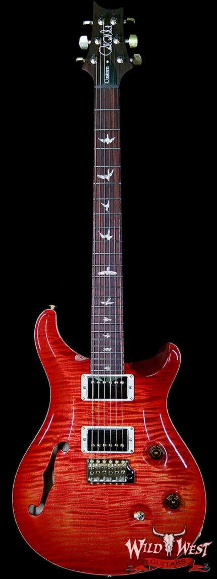 PRS Wood Library 10 Top Custom 24 Semi-Hollow Flame Maple Top & Neck Cocobolo Fretboard Blood Orange