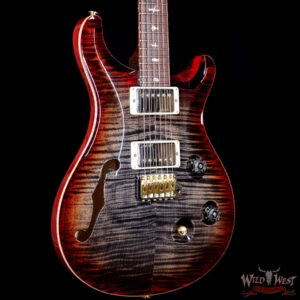 PRS Wood Library 10 Top Custom 24 Semi Hollow Flame Maple Top & Neck Cocobolo Charcoal Cherry Burst - Image 4