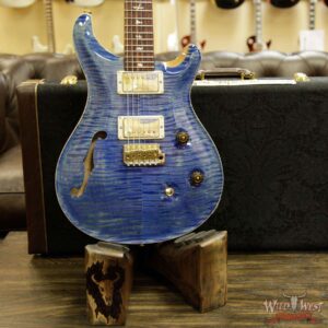 PRS Wood Library 10 Top Custom 24 Semi Hollow Flame Maple Top & Neck Cocobolo Baord Faded Blue Jean - Image 13