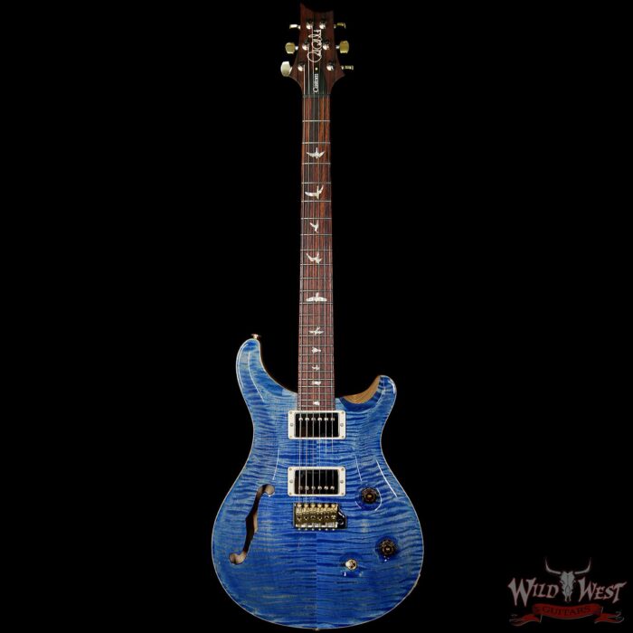 PRS Wood Library 10 Top Custom 24 Semi Hollow Flame Maple Top & Neck Cocobolo Baord Faded Blue Jean - Image 5