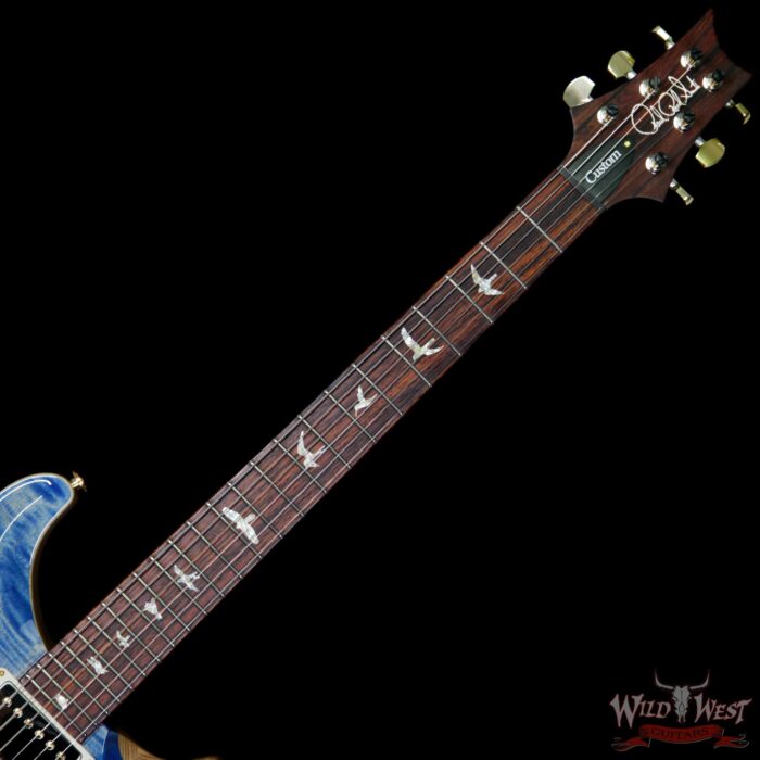 PRS Wood Library 10 Top Custom 24 Semi Hollow Flame Maple Top & Neck Cocobolo Baord Faded Blue Jean - Image 9