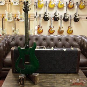 PRS Wood Library 10 Top Custom 24 Semi Hollow Flame Top & Neck Cocobolo Board Obsidian Green Burst - Image 14