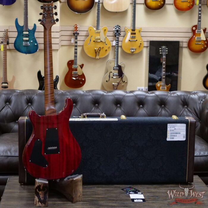 PRS Wood Library 10 Top Custom 24 Floyd Rose Ebony Fingerboard Roasted Flame Maple Neck Orange - Image 9