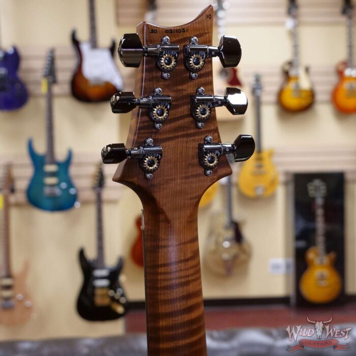PRS Wood Library 10 Top Custom 24 Floyd Rose Ebony Fingerboard Roasted Flame Maple Neck Orange - Image 10