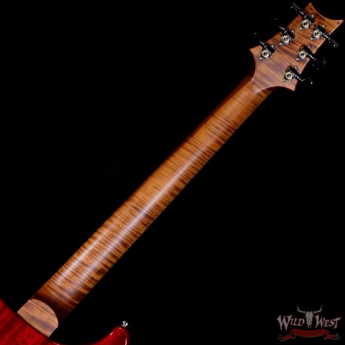 PRS Wood Library 10 Top Custom 24 Floyd Rose Ebony Fingerboard Roasted Flame Maple Neck Orange - Image 5