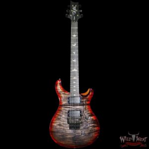 Paul Reed Smith PRS Wood Library 10 Top Custom 24 Floyd Rose Ebony Fingerboard Stained Flame Maple Neck Charcoal Cherry Burst - Image 3