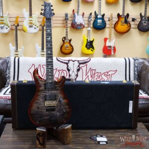 Paul Reed Smith PRS Wood Library 10 Top Custom 24 Floyd Rose Ebony Fingerboard Stained Flame Maple Neck Charcoal Cherry Burst - Image 6