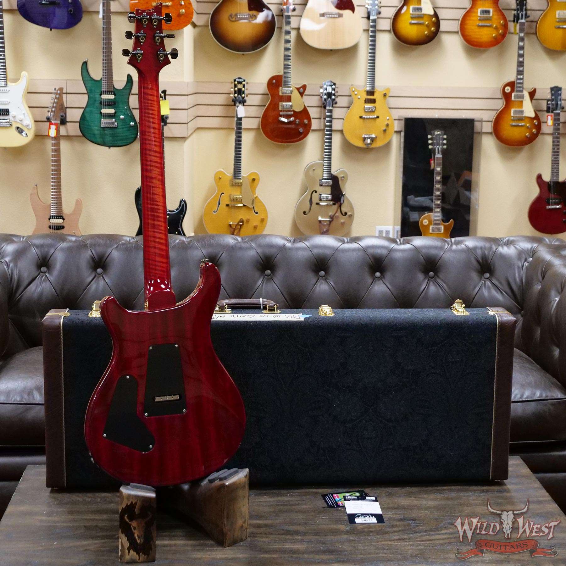 prs-wl-f10-cu24fr-bloodorange-311027-d3__wwg.jpg PRS Wood Library 10 Top Custom 24 Floyd Rose Ebony Fingerboard AAA Flame Maple Neck Blood Orange - Image 9