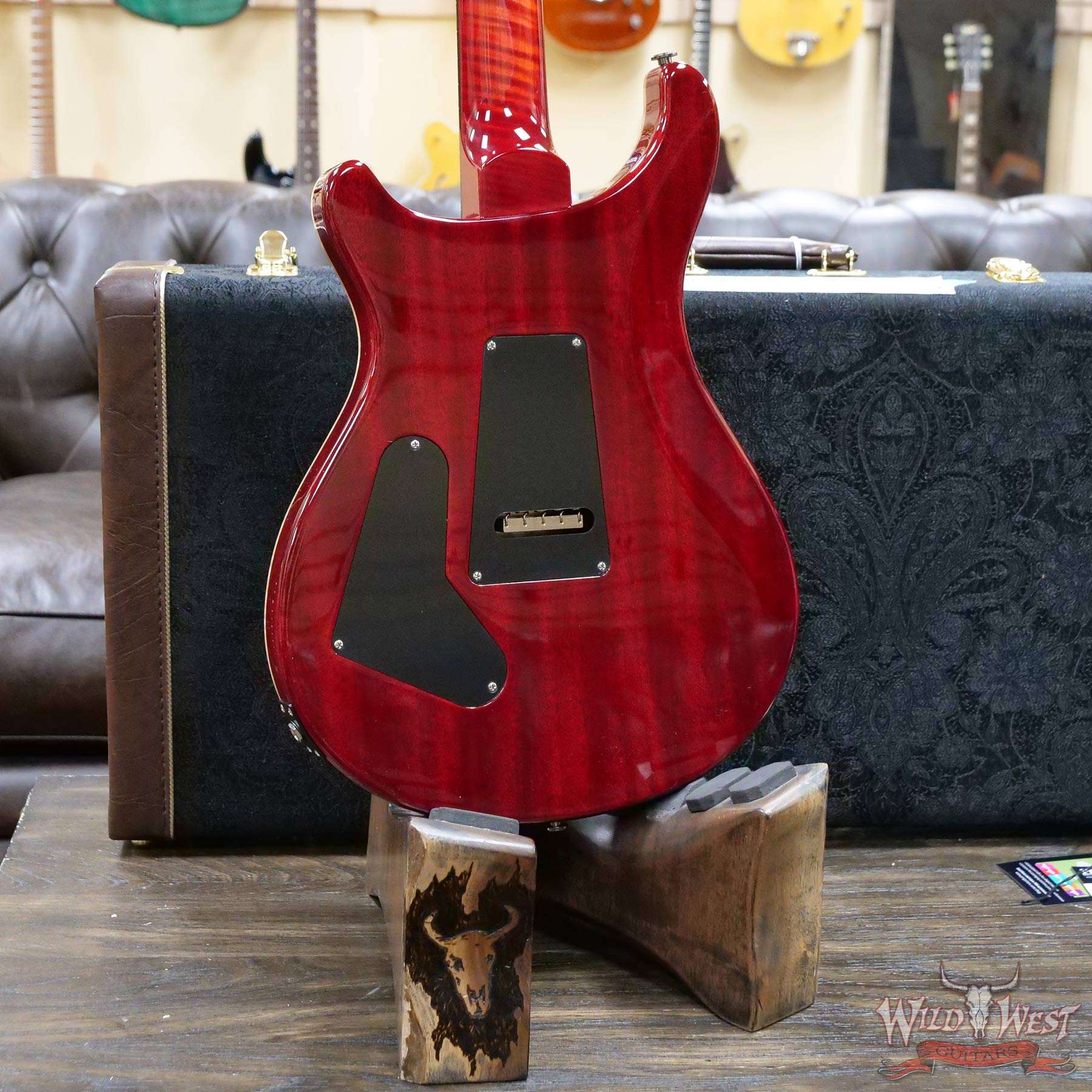 prs-wl-f10-cu24fr-bloodorange-311027-d4__wwg.jpg PRS Wood Library 10 Top Custom 24 Floyd Rose Ebony Fingerboard AAA Flame Maple Neck Blood Orange - Image 11